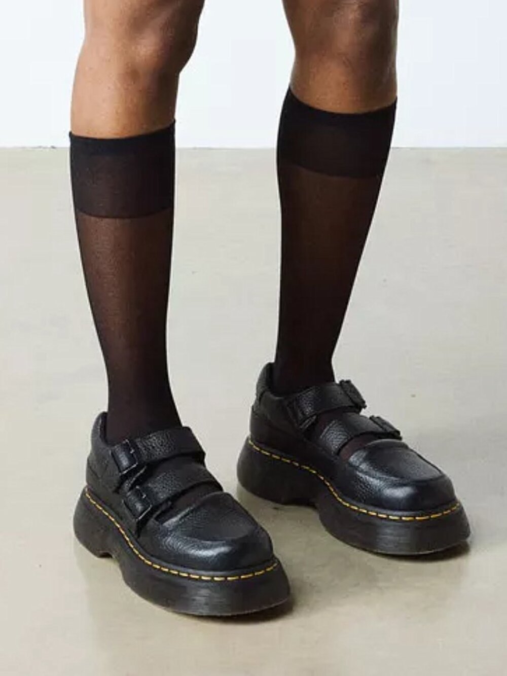 Dr. Martens Buzz Mary Jane Platform Shoes Black Milled Nappa NWT - Picture 7 of 12